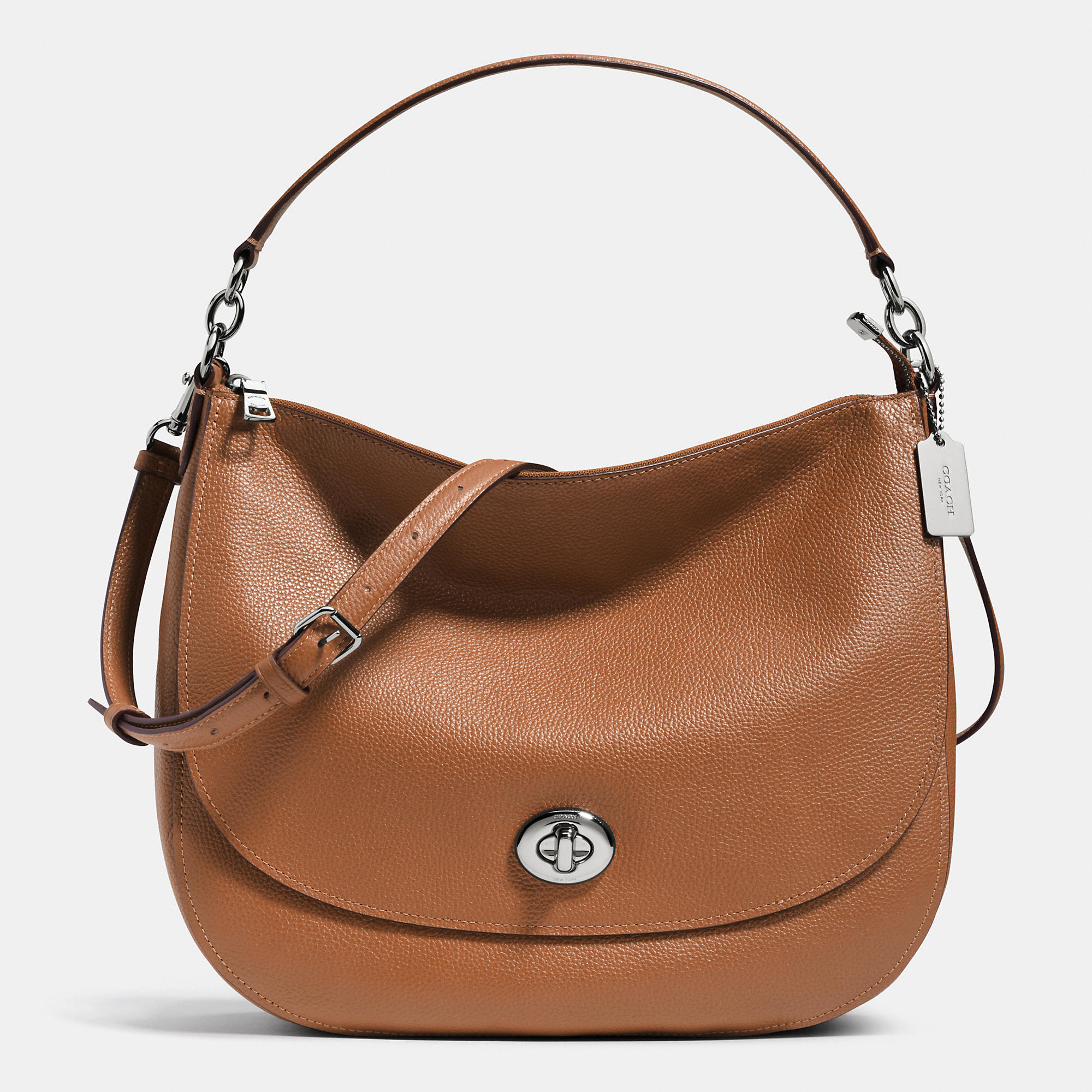 New Realer Coach Turnlock Hobo In Pebble Leather | Coach Outlet Canada